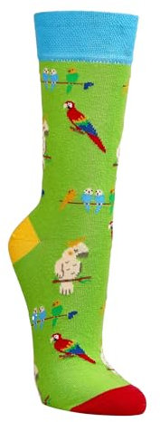 Damen Jungen Herren Spaßsocken (2 Paar) 36-41 Papagei