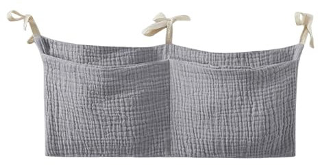 Krippen-Organizer für Kinderbett | Kindergarten-Windel-/Kinderbett-Organizer, tragbare Nachttischtasche | Organisationstasche aus Baumwolle mit 2 Taschen, vielseitig verwendbare Babybettwäsche für die