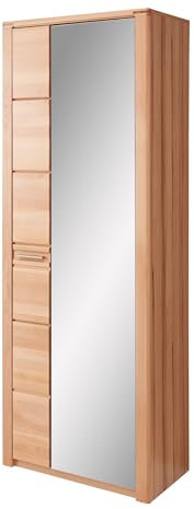 möbelando Garderobenschrank >Nature One< in Kernbuche Teil-massiv FSC-Zertifiziert - Moderner Flurgarderoben Schrank mit Kleiderstange und viel Stauraum - 74/201 / 40 cm (B/H/T)