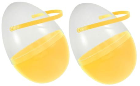 HAWILLOSCH 2stück Titel Große Ostereier Mit Handgriffen Kunststoff Eier Für Ostereiersuche Dekoration Und Partyspaß Gelb