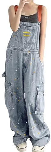 Peto para mujer, pantalones vaqueros 90, holgados, pantalones largos de gran tamaño, elegantes petos, sin mangas, pantalones de trabajo, vintage, pantalones vaqueros con bolsillos, mono de verano,