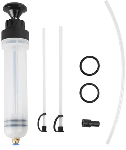 AXVRAV Ölabsaugpumpe 500ml, Ölabsaugspritze, Ölspritze Handpumpe Ölpumpe, Absaugpumpe mit Schlauch & Verlängerungen, Flüssigkeitsabsauger für Bremsflüssigkeit, Hydrauliköl, Kühlmittel, Getriebeöle