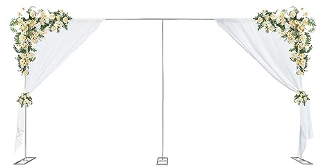 3x6m Foto Hintergrund Ständer, Großer Einziehbarer Hochzeitsbogen Hintergrundsystem mit Stabiler Sockel für Fotostudio, Hochzeit, Bankett, Geburtstagsdekoration, Ballon Stand