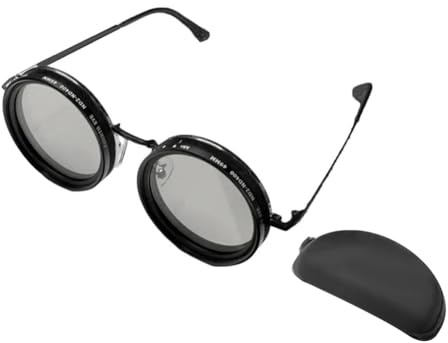Suoumwa 1-9 Gänge Einstellbare Sonnenbrille mit Abgerundeten Polarisierten Gläsern und ND-Filterlinsen. Retro-Brille, Unisex, Vintage-Brille.