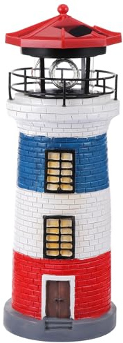 Gartenleuchtturm Solarlampe aus Kunstharz für Terrasse Weihnachten Feier | Dekoratives Licht für Wege, Beete und Eingänge, Wetterfestes Design ohne Verkabelung