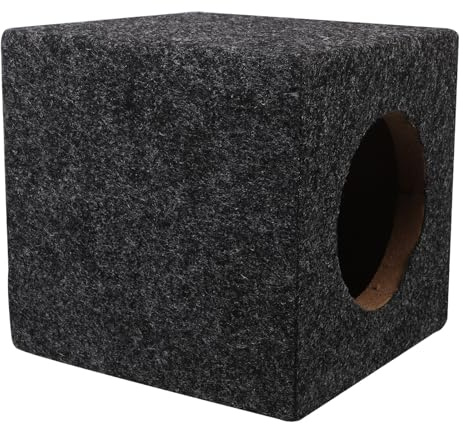 Alipis Caisson de Basses Voiture 5 Pouces en Bois, Boîtier Carré pour Haut-parleurs Auto, Alimentation Caisson de Basses Compatible, Boîte Enceinte Audio Robuste pour Installation Audio
