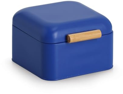 Zeller Brotkasten, Metall/Bambus, blau