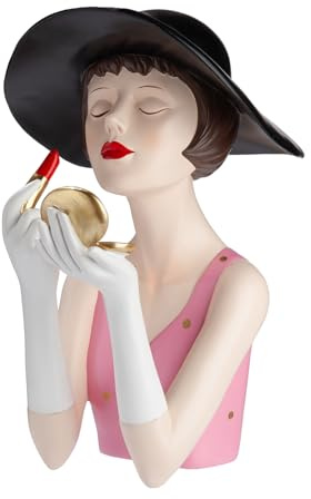 GILDE Dekofigur Frau Lady Amélie Kunstharz rosa rot 31 cm