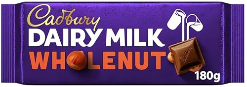 Premium chocolate bar - Best size Gift For Friend & Family (Cadbury Dairy Milk Whole Nut Chocolate Bar 180G)