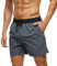 Arcweg Pantaloncini da Bagno Uomo Asciugatura Veloce Calzoncini da Bango Mare Beach Costume da Bagno Fodera Rete con Taschino e Coulisse Trunks Nero+Grigio L（EU