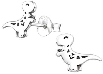 Laimons Mädchen Kids Kinder-Ohrstecker Ohrringe Kinderschmuck Dinosaurier Dino Reptil Tyrannosaurus Rex 9mm oxidiert aus Sterling Silber 925