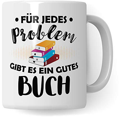 Pagma Druck Buch Tasse lustig, Geschenke für Leseratten, Bücher Lesen Hobby Bücherwurm Becher, Geschenkidee Leser Leserin Kaffeebecher, Literatur Buchliebhaber Kaffeetasse