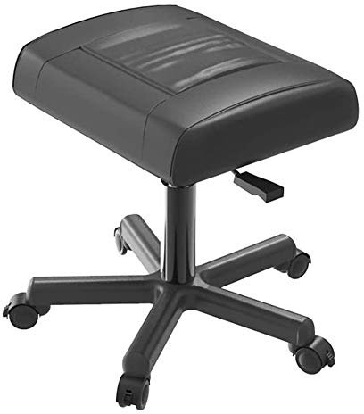 MYEBP Büro Fußstützen Mit Rädern, Gaming Fußhocker Gaming Stuhl Fußhocker PU Leder Fußständer Unter Schreibtischhöhe Verstellbare Rolling Leg Rest, Office Footstool Computer Fußstütze