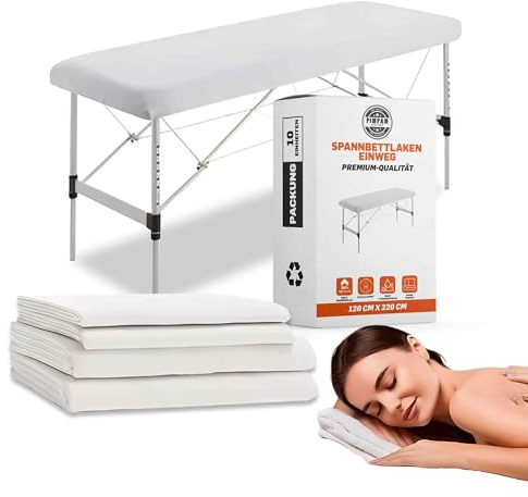 PimPam Factory - Massageliege bezug Verstellbare - 120x220 cm - 10 Stück - Hergestellt aus SMS-Material - Einweglaken Hypoallergen - Flüssigkeitsabweisend