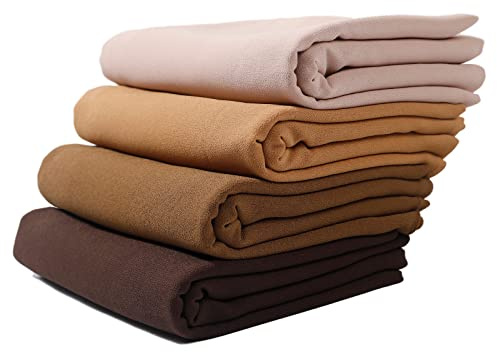 Febfim Muslimsk mjuk sjal i chiffong för kvinnor, högkvalitativ, enfärgad, hijab, lång scarf med presentask, 4 st, Klar, 70*28inches