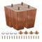 sourcing map Furniture Legs, 4 Inch(100mm) Set of 4 Square Solid Wood Couch Legs Chair Table Feet Sofa Support Replacement Parts, with Accessories, Brown