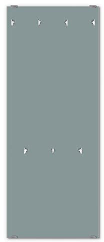banjado® Wandgarderobe aus Echtglas/Design Garderobe 50 x 125 cm groß/Flurgarderobe mit 7 Haken/Beschreibbares Garderobenpaneel Motiv Grau