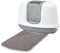 Sparpack Katzentoilette Eck-Toilette Nestor Corner Weiss-grau inkl. Streumatte