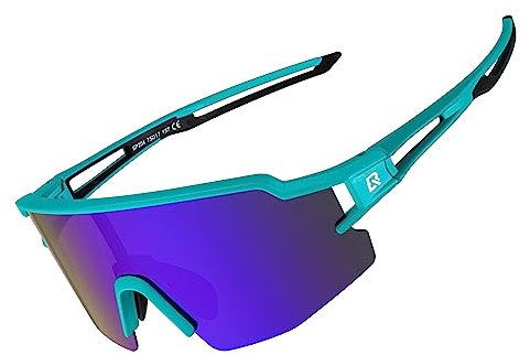 ROCKBROS Fahrradbrille Polarisierte Sonnenbrille Outdoor Sport UV400 Sportbrille Herren Damen Radfahren Blau