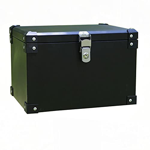 JUNNIU Schwarze Motorrad-Kofferraum-Topbox, Roller-Topcase, Motorrad-Topcase-Tasche mit Einbruchschloss, 88 l, 68 l, 55 l, 42 l, 28 l Fassungsvermögen, kann Helm verstauen/schwarz/28 l Decoration