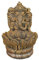 gartendekoparadies.de Massive Steinfigur des göttlichen Ganesha mit Schale, Höhe 34 cm, 11 kg, Gott Hinduismus aus Steinguss frostfest (Gold)