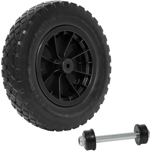 Woodside 14” Wheelbarrow Wheel, 8cm Thick Puncture Proof Heavy Duty Solid Replacement Tyre for Garden Trolley/Barrow/Cart