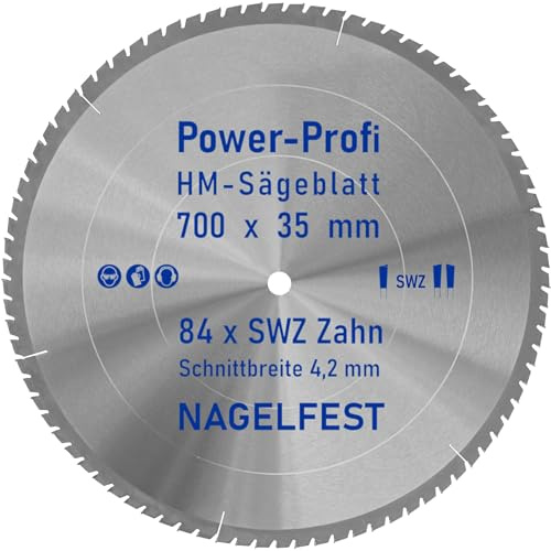 HM-Sägeblatt 700 x 35 mm SWZ 84 x Zahn - nagelfest Super-Allrounder - Kreissägeblatt Wechselzahn HW WZ für Wippsäge Tischkreissäge Brennholzsäge Holz mit Betonbeschlag Brennholz Hartholz Holzplatten