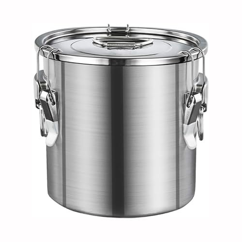 Suppentopf, verdickter Lagertank aus Edelstahl 304 mit versiegeltem Deckel, Lagerfass for Flüssigwein, Reisfass, Transporteimer(54cmx53.5cm(100L))