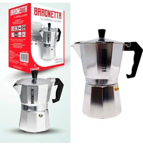 Baronetta Caffettiera Moka Espresso, Caffè, in Alluminio (2 tazze)