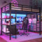 Zubaliya Litera infantil 140 x 200 cm con toma + USB e iluminación LED, cama entrepiso 1 plaza 140 x 200 con 3 cajones, cama cabaña infantil con escritorio, estantes, escalera, negro (sin colchón)