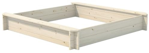 Gartenwelt Riegelsberger Sandkasten Nicki 147x147 cm aus Kiefer Naturholz Kinder Sandkiste Spielkasten Sandbox