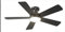 Depuley Deckenventilator mit Licht und Fernbedienung Leise: 35 Zoll 5 ABS Blade Flush Mount Deckenventilator - Dimmbare 3000-6500K LED-Licht und 6-Geschwindigkeit - Schwarz with APP fan light