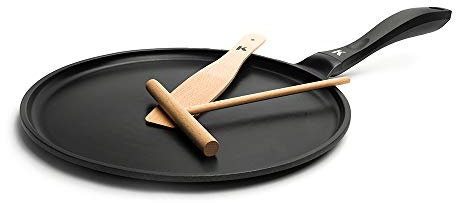 KLAMER Crepe Pfanne Induktion 28cm, Pancake Pfanne mit Aluguss, Pfannkuchenpfanne, Palatschinken Pfanne Antihaftbeschichtung