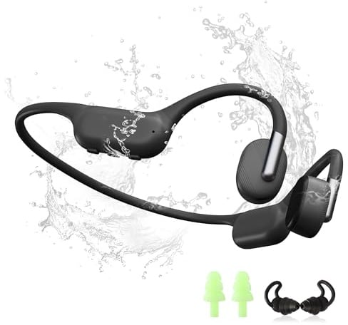 Knochenleitungskopfhörer mit 32 GB MP3-Player, Bluetooth 6.0 Open-Ear-Headset, IPX8 Wasserdicht für Schwimmen, Laufen, Radfahren, HiFi-Stereo, 17-mm-Treiber (BK-32GB)