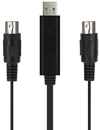 Dioche Cavo MIDI USB, Cavo MIDI IN-OUT USB HiFing | Interfaccia 1 Ingresso e 1 Uscita | 16 | Adattatore per Tastiera Musicale | Collega e Usa | Compatibile con e