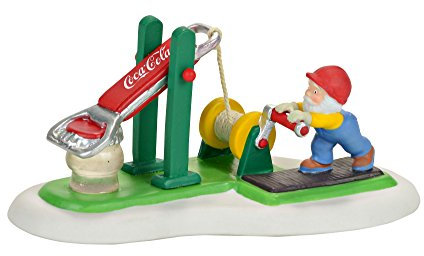 Department 56 North Pole Coca Cola Flaschendeckeltester Figur, Dorfzubehör, Mehrfarbig