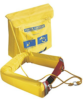 Compass Bergeschlaufe weiß inkl. Reflex-Schwimmring & Pick-up-Gurt I 45m Polypropylen-Leine I Hohe Sichtbarkeit | Separate Netztasche I Ideal für Wassersicherheit