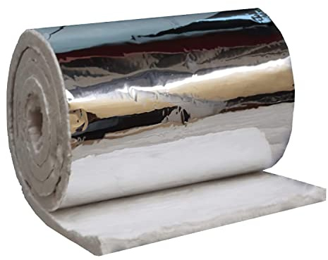 Aluminum Foil Faced Ceramic Fiber Flame Guard Blanket, 1/2 x 24 x 12.5’