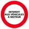 Panneau - Interdit aux Véhicules à Moteur - Diamètre 350 mm - Plastique Rigide PVC 1,5 mm - Protection Anti-UV