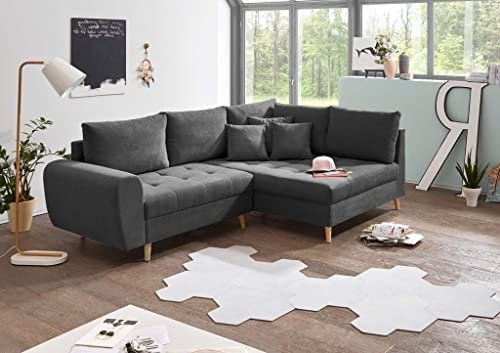 Froschkönig24 Alice Ecksofa 249x175 cm Couch Eckcouch Sofa Anthrazit