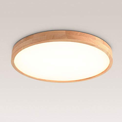 LED Deckenleuchte Nordic Modern Holz Deckenlampe Runde Holz Lampe Eiche Decke Leuchte für Wohnzimmer Schlafzimmer Esszimmer Büro Kinderzimmer Leuchte Decke Licht (Größe : 40cm 20w) [Energieklasse A++]