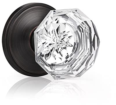 Türknauf-Set aus echtem Glas, viktorianische Rosetten in Ölschliff, bronzefarben Knauf 1 Pack Schnuller