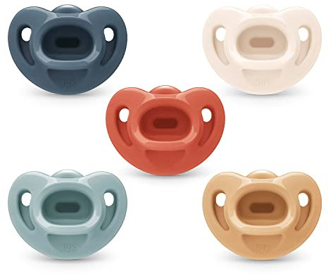 NUK Comfy Orthodontic Pacifiers, 0-6 Months, Timeless Collection, Pack of 5