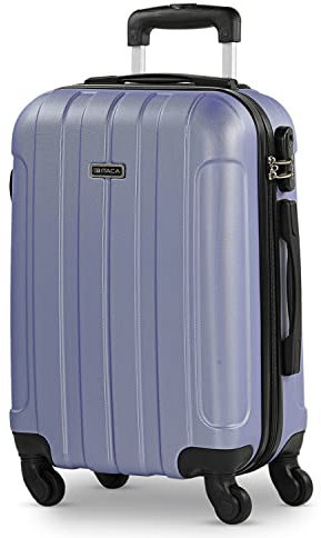 ITACA - Valise Cabine 55x35x20 Rigide Légère à Roulette 4 Roues Pivotantes avec Cadenas à Combinaison Bagage Cabine Idéal pour Voyager en Avion Petite Valise Compacte, Mauve