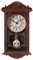 Quickway Imports Vintage Grandfather Wood- Looking Plastic Pendulum Wall Clock for Living Room, Kitchen, or Dining Room, Brown