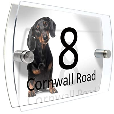 Personalised House Number Sign for Dog Lovers (Dachshund)