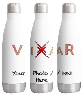 Vixar Personalised Bottle soda with your own image and text 500 ml Bowling Double Wall insulated Stainless Steel Gift Ideal for School Work Office Oudoor Sports Keeps Hot and Cold Drinks