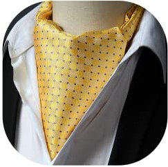HISDERN Krawattenschal Gelb Herren Hochzeit Ascot Krawatte Gepunktete Elegant Business Halstuch