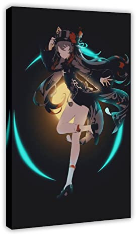 JDRC Genshin Impact Hu Tao Poster Leinwand Poster Schlafzimmer Dekor Sport Landschaft Büro Zimmer Dekor Geschenkrahmen 30 x 45 cm