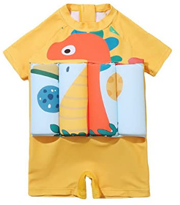AOOPOO Kinder Badeanzug mit Schwimmhilfe Mädchen Jungen Unisex Schwimmender Shwimmanzug Bojenanzüge Entnehmbare Auftriebsbojen Ärmellos Float Anzug Einteiler Bademode Badebekleidung